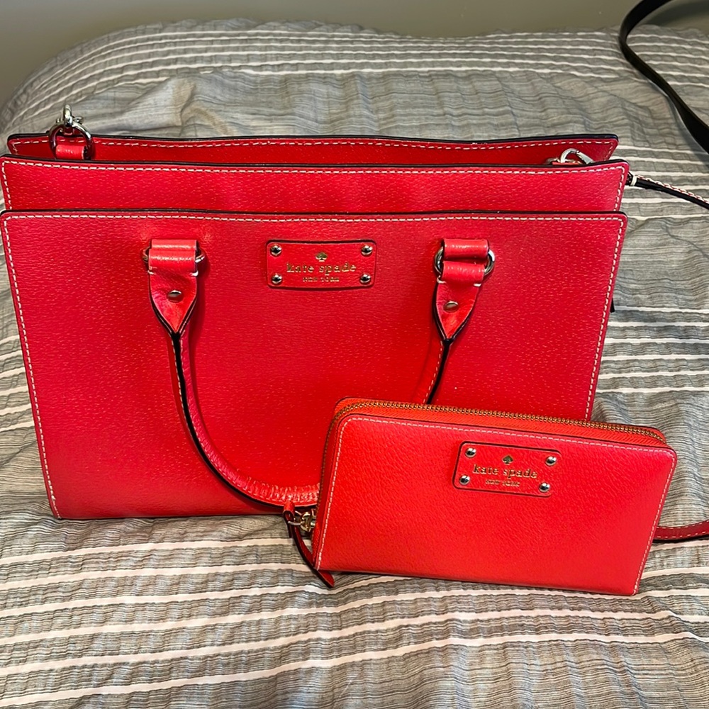Kate Spade Large Satchel with matching wallet